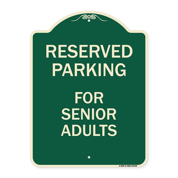 Signmission Reserved Parking for Senior Adults Heavy-Gauge Aluminum Architectural Sign, 24" x 18", G-1824-23148 A-DES-G-1824-23148 - main